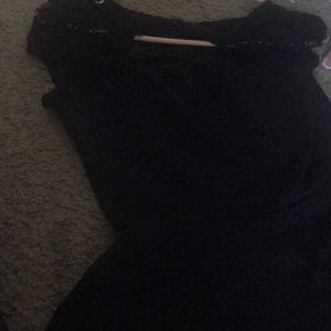 A black classy heart fitted lace shirt